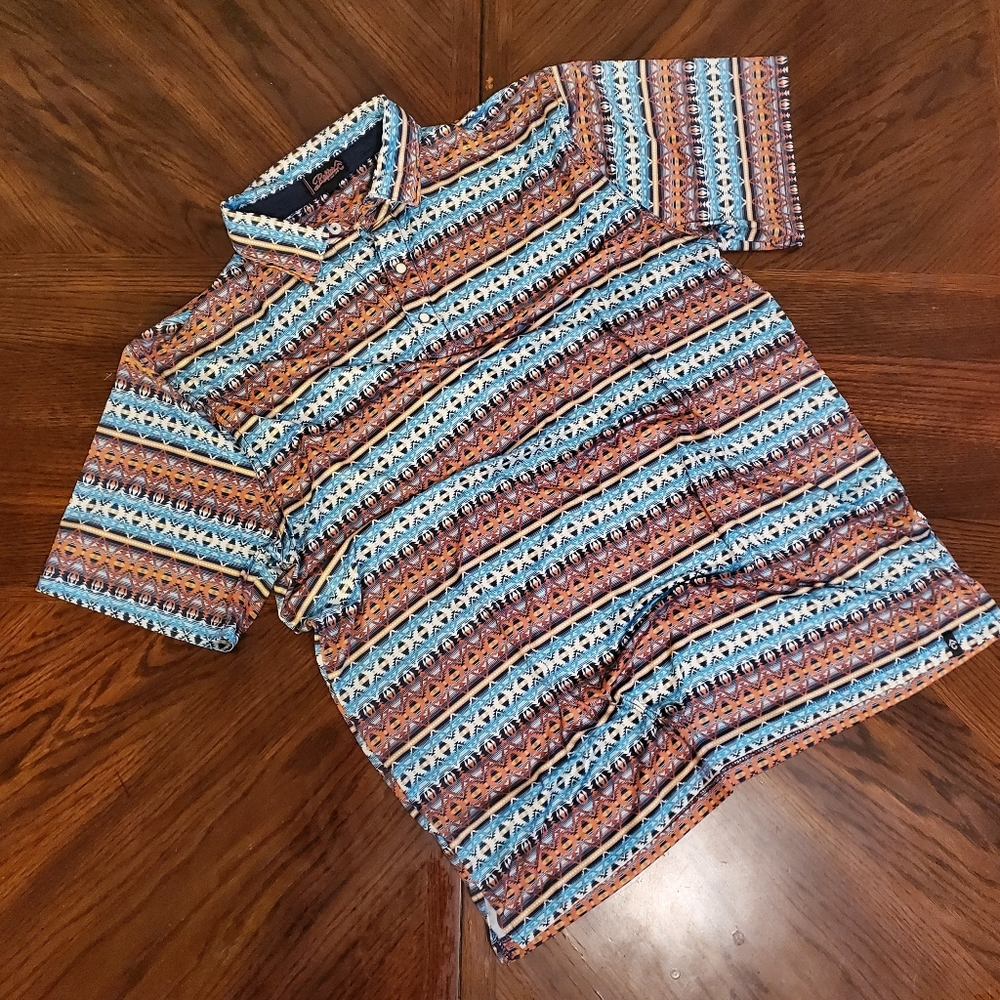 Rafter C Aztec  pearl snap Polo